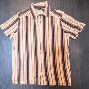 Hugo Boss Brown and Tan Casual Button Down Shirt